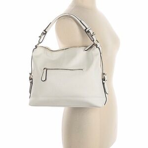 Moda Luxe white hobo-style shoulder bag.
